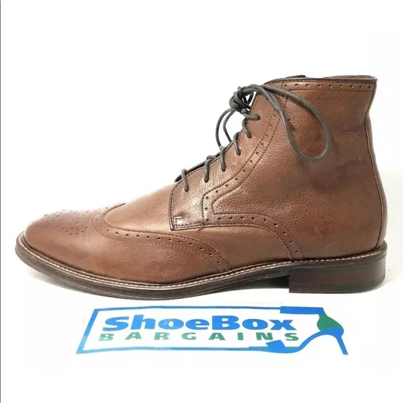 SOLD Johnston & Murphy Brown Warner Wingtip Boots - Picture 4 of 8